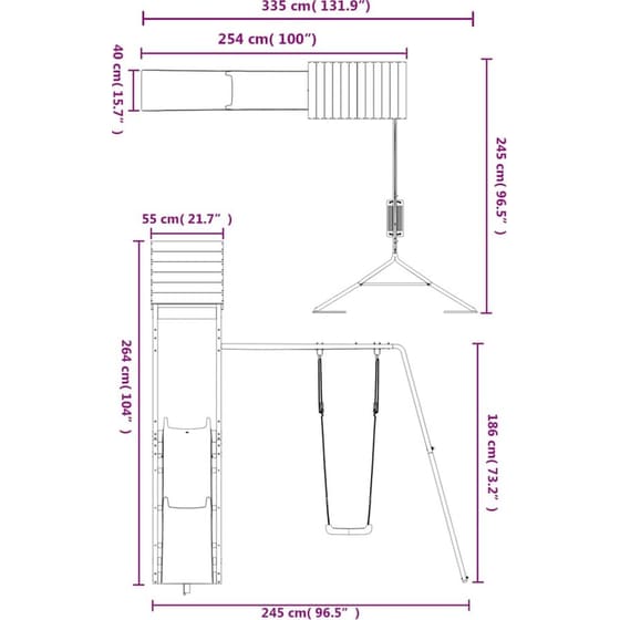 VidaXL Παιδική Χαρά Εξωτερικού Χώρου από Μασίφ Ξύλο Ψευδοτσούγκας image 10