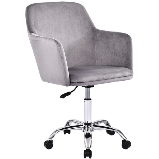 Καρέκλα Γραφείου Εργασίας Xever Pakoworld από Βελούδο - Γκρι image 0