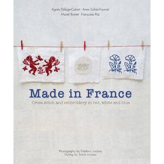 Made in France- Cross-stitch and Embroidery in Red, White and Blue image 0