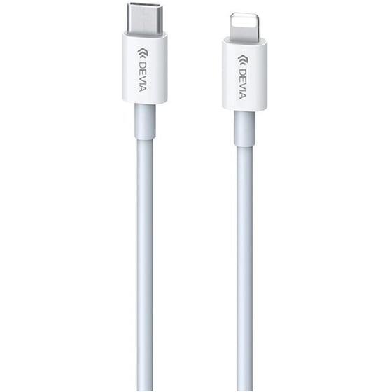 Καλώδιο Φόρτισης Devia USB-C σε Lightning 1m - Λευκό image 0