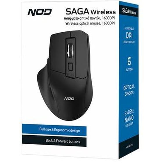 Nod Saga Wireless 141-0239 Ασύρματο Ποντίκι - Μαύρο image 3