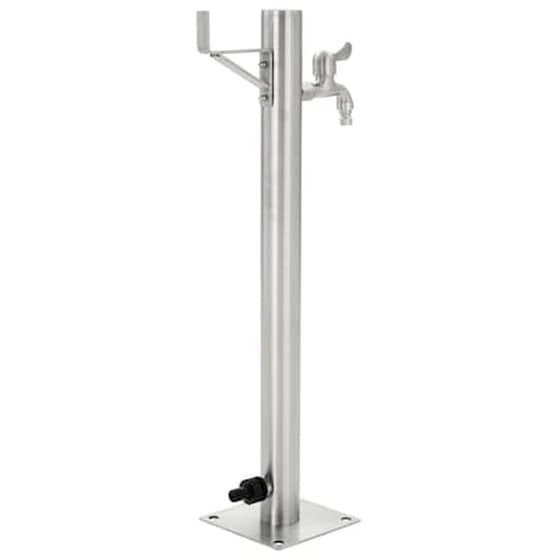 Vidaxl Βρύση Δαπέδου Κήπου Στρογγυλή 65 Εκ. Από Ανοξείδωτο Ατσάλι image 2