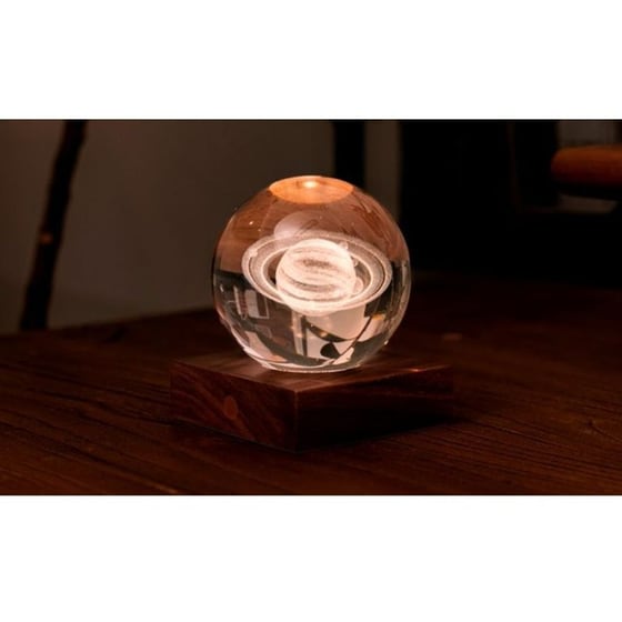 Κρυστάλλινη Σφαίρα Gingko 3D Laser Saturn image 5