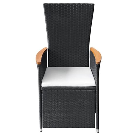 Πολυθρόνες Κήπου Vidaxl Ανακλινόμενες  Συνθετικό Ρατάν με Μαξιλάρια 2 Τεμ. 58x126x91cm - Μαύρες image 5