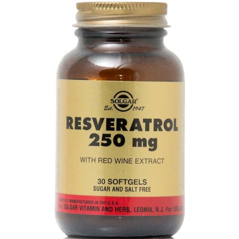 Ειδικό Συμπλήρωμα Διατροφής Solgar Resveratrol 250mg (with Red Wine Extract) - 30 κάψουλες
