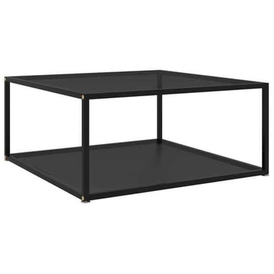 Τραπεζάκι Σαλονιού VidaXL από Ψημένο Γυαλί 80x80x35cm - Μαύρο image 1