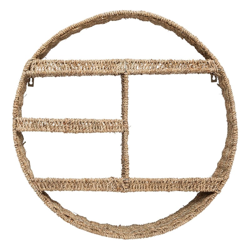 SPITISHOP Ραφιέρα Spitishop από Ψάθα 58x12.5x58 cm - Καφέ