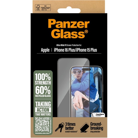Προστατευτικό οθόνης Apple iPhone 16 Plus - PanzerGlass Ultra-Wide Fit Screen Protection image 3