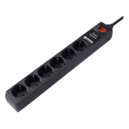Πολύπριζο Ασφαλείας Crystal Audio CP6130070B 6 Θέσεων 1.5m - Μαύρο