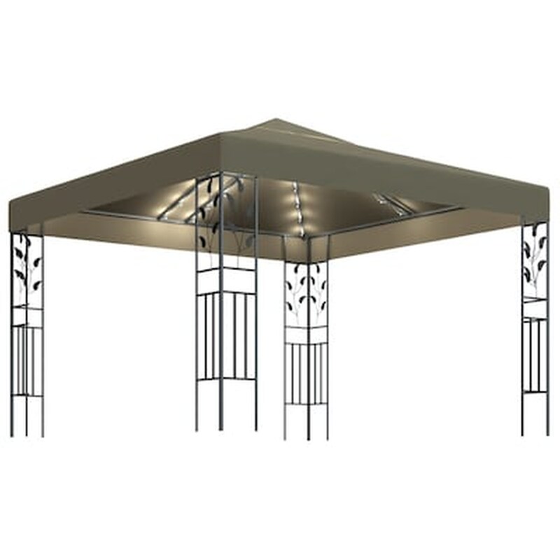 VIDAXL Κιόσκι Vidaxl Ατσάλι με Φώτα 3x3m - Taupe