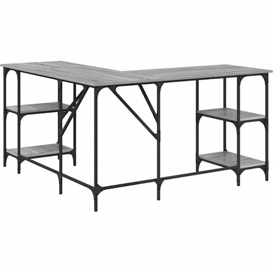 Γραφείο VidaXL από Επεξεργασμένο Ξύλο 139x139x75 cm - Γκρι Sonoma image 5