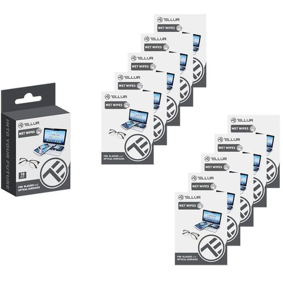 Μαντηλάκια Καθαρισμού Tellur Wet Wipes TLL491291 για Γυαλιά και Οθόνες image 2