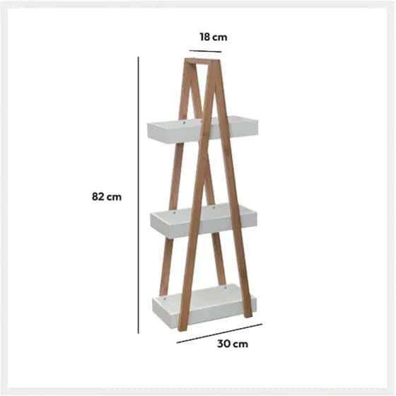 Ραφιέρα 5Five από MDF 30x18x82 cm - Λευκό/Μπεζ image 2