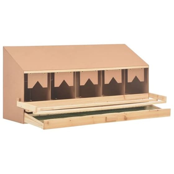 Vidaxl Φωλιά Για Κότες Με 5 Θέσεις 117x33x54 Εκ. Από Μασίφ Ξύλο Πεύκου image 5