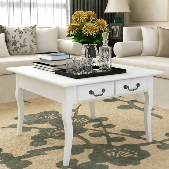 Τραπέζακι Σαλονιού VidaXL από MDF 80x80x50cm - Λευκό image 2