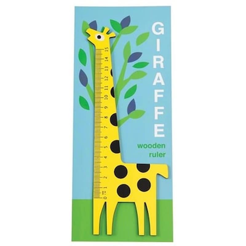 Ξύλινος Χάρακας Rex London Παιδικός Yellow Giraffe 15 cm