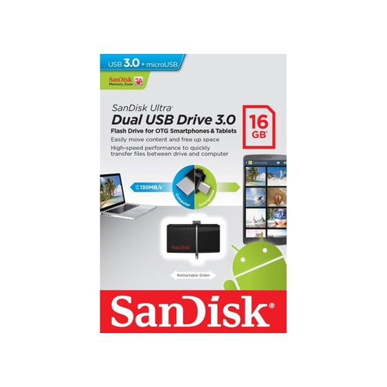 Micro USB stick SanDisk Ultra Dual 16GB 3.0 Μαύρο image 5