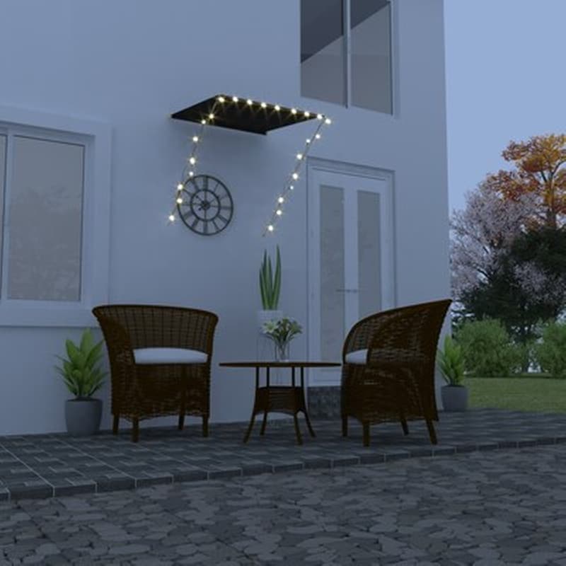 Τέντα Vidaxl Συρόμενη με LED 100x150cm - Ανθρακί