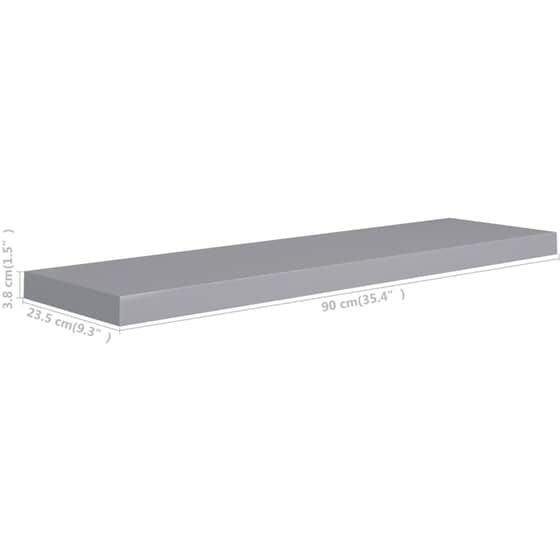 Ράφι Τοίχου VidaXL από MDF 90x23.5x3.8 cm - Γκρι image 6
