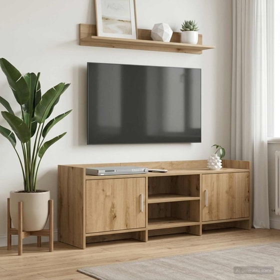 Έπιπλο Τηλεόρασης VidaXL 130 x 33 x 47 cm - Artisan Δρυς image 2