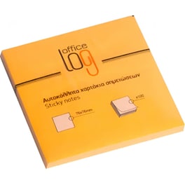 Αυτοκόλλητα Χαρτάκια Office Log 76x76 mm Πορτοκαλί (80 Φύλλων - 1 Τεμάχιο)