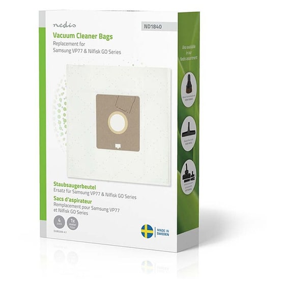 NEDIS 233-2852 Φίλτρο & Σακούλες Ηλεκτρικής Σκούπας 4 τμχ image 1