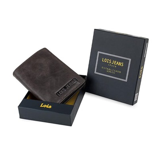 Πορτοφόλι Ανδρικό Δερμάτινο Lois Καφέ Σκούρο image 3