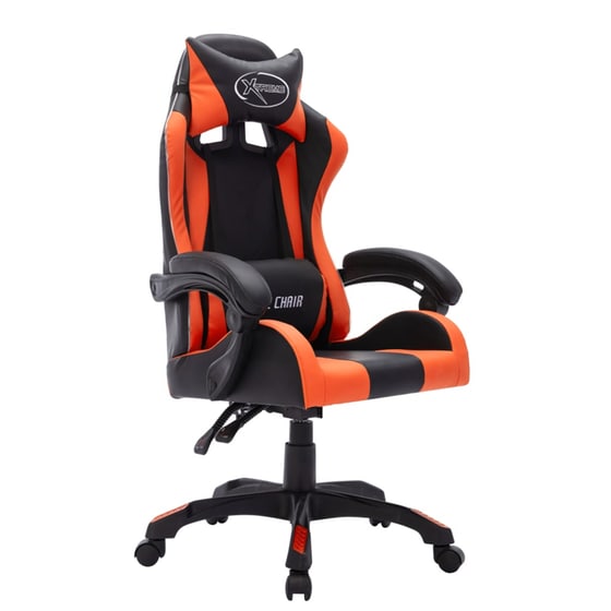 Καρέκλα Gaming VidaXL Racing LED RGB από Τεχνητό Δέρμα - Μαύρη/Πορτοκαλί image 1