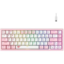 Havit HAVKB874L Gaming Πληκτρολόγιο 60% και RGB φωτισμό Ροζ (US)