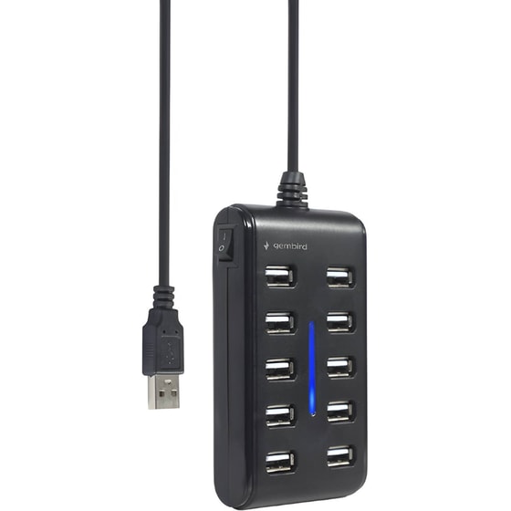 Gembird UHB-U2P10P-01 USB Hub 10-Port USB 2.0 συμβατό με USB-A image 3