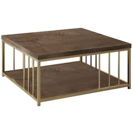 Τραπεζάκι Σαλονιού 24Mall Zeta από Μοριοσανίδα 90x90x40 cm - Καφέ/Χρυσό
