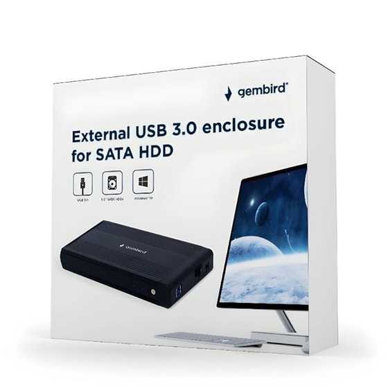 Gembird  EE3-U3S-3 Θήκη Σκληρού Δίσκου 3.5'' SATA Σύνδεση USB 3.0 image 1