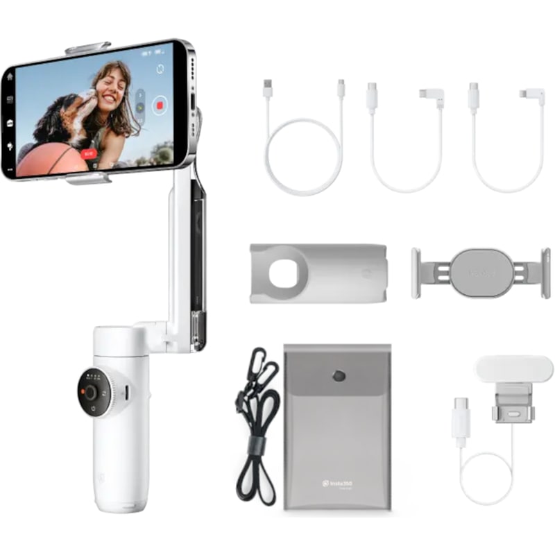 Gimbal Insta360 Flow Creator Kit με Καλώδιο Type-C - Λευκό
