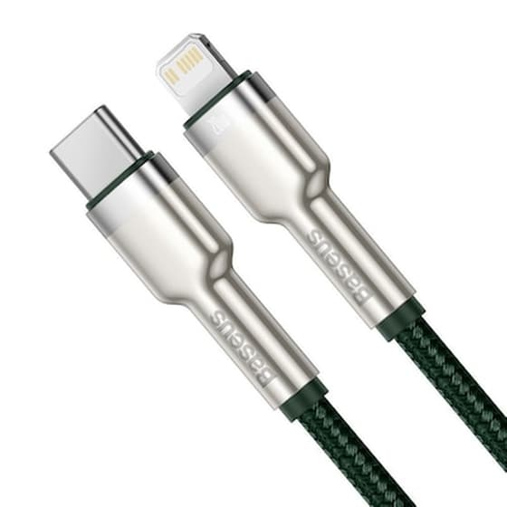 Καλώδιο δεδομένων Baseus Cafule Series Metal Usb-C to Lightning 20W 1m - Green image 1