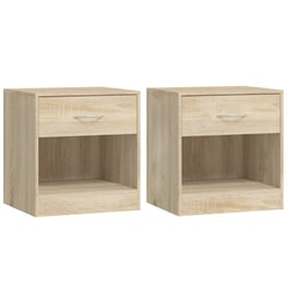 Κομοδίνο Vidaxl Από Μοριοσανίδα 2τμχ 36.5x30.5x38 cm - Δρύς