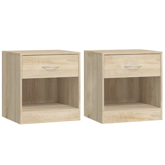 Κομοδίνο Vidaxl Από Μοριοσανίδα 2τμχ 36.5x30.5x38 cm - Δρύς image 0