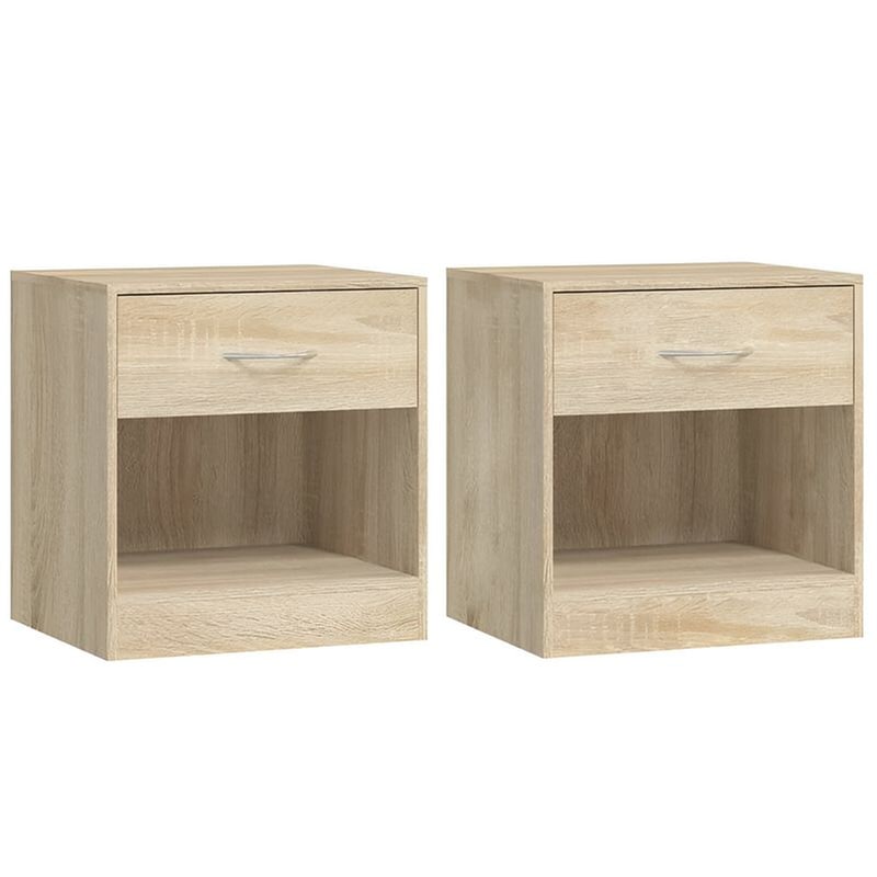 Κομοδίνο Vidaxl Από Μοριοσανίδα 2τμχ 36.5x30.5x38 cm - Δρύς VIDAXL