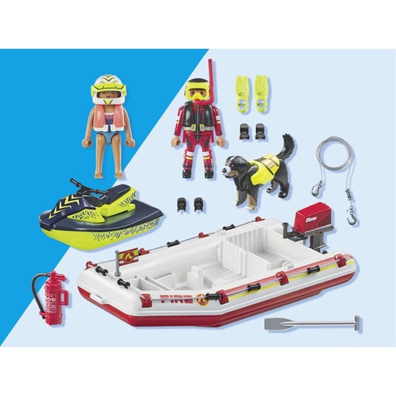 PLAYMOBIL® Action Heroes Φουσκωτό Πυροσβεστικής με Θαλάσσιο Scooter (71464) image 2