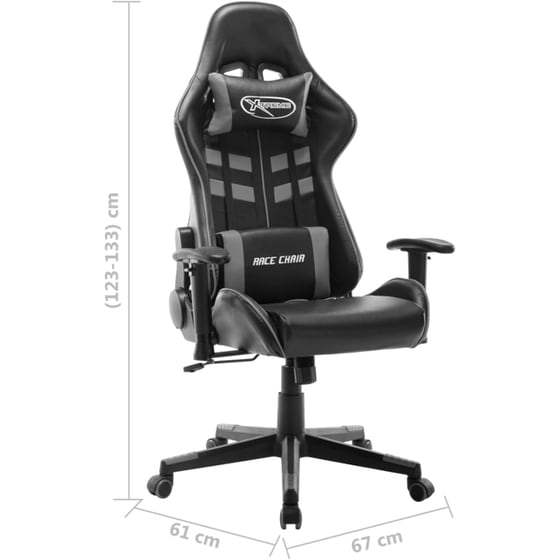 Καρέκλα Gaming VidaXL από Τεχνητό Δέρμα - Μαύρη/Γκρι image 7