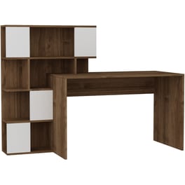 Γραφείο Βιβλιοθήκη 24Mall Appari από Μοριοσανίδα 164x60x120 cm - Λευκό/Καφέ