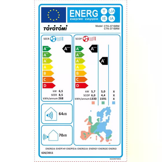 TOYOTOMI Erai Midnight Blue CTN/ CTG-371BRM 24.000 BTU A+++/A+++ με Ιονιστή και Wi-Fi Κλιματιστικό Inverter image 10