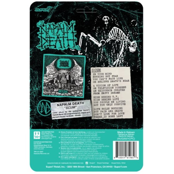 Φιγούρα Super7 - Napalm Death Reaction Figure - Scum Demon Aquamarine image 1