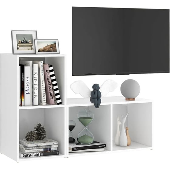 Έπιπλο Τηλεόρασης VidaXL από Μοριοσανίδα 2 Τμχ 72x35x36.5cm - Λευκό image 1