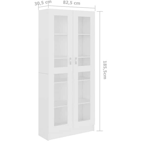 Βιτρίνα VidaXL από Μοριοσανίδα 82.5x30.5x185.5 cm - Λευκή image 3