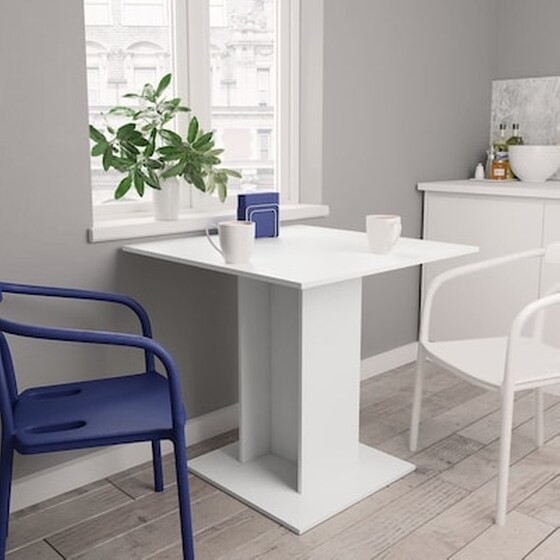 Vidaxl Τραπεζαρία Λευκή 80 X 80 X 75 Εκ. Από Μοριοσανίδα image 1