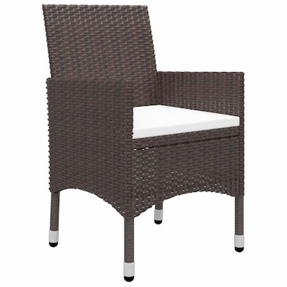 Vidaxl Σετ Επίπλων Mπιστρό 3 Τεμ. Καφέ Συνθετικό Ρατάν /ψημένο Γυαλί image 3