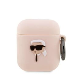 Θήκη Ακουστικών  Karl Lagerfeld Bluetooth Karl Lagerfeld Karl's Head 3D για Apple AirPods 1rd Gen;Apple AirPods 2rd Gen - Ροζ