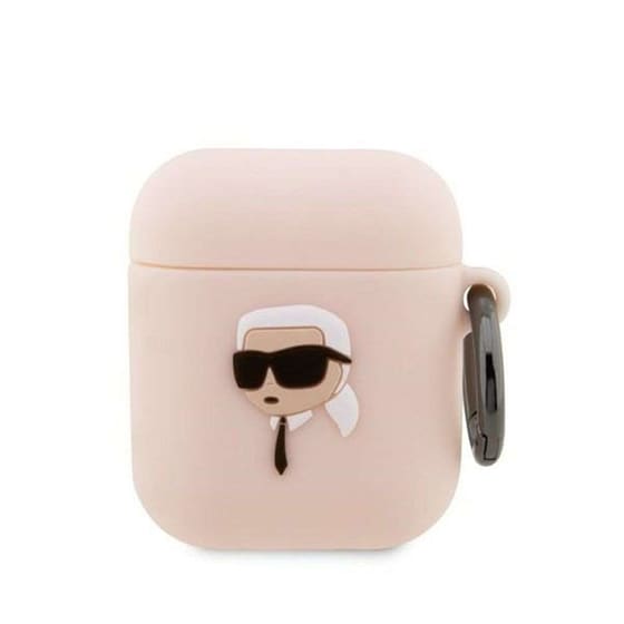 Θήκη Ακουστικών  Karl Lagerfeld Bluetooth Karl Lagerfeld Karl's Head 3D για Apple AirPods 1rd Gen;Apple AirPods 2rd Gen - Ροζ image 0
