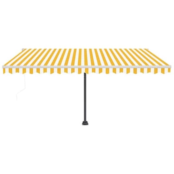 Τέντα Vidaxl Αλουμίνιο Αυτόματη 450x300cm - Κίτρινο/Λευκό image 4