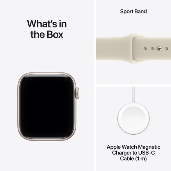 Apple Watch SE 3 GPS + Cellular 44mm Starlight Aluminium Case with Sand Sport Band - M/L image 6